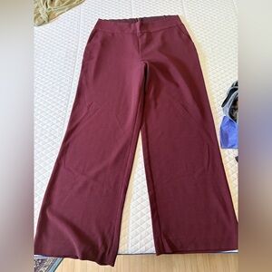 Eva Mendes Red and Purple Wide Leg Pants